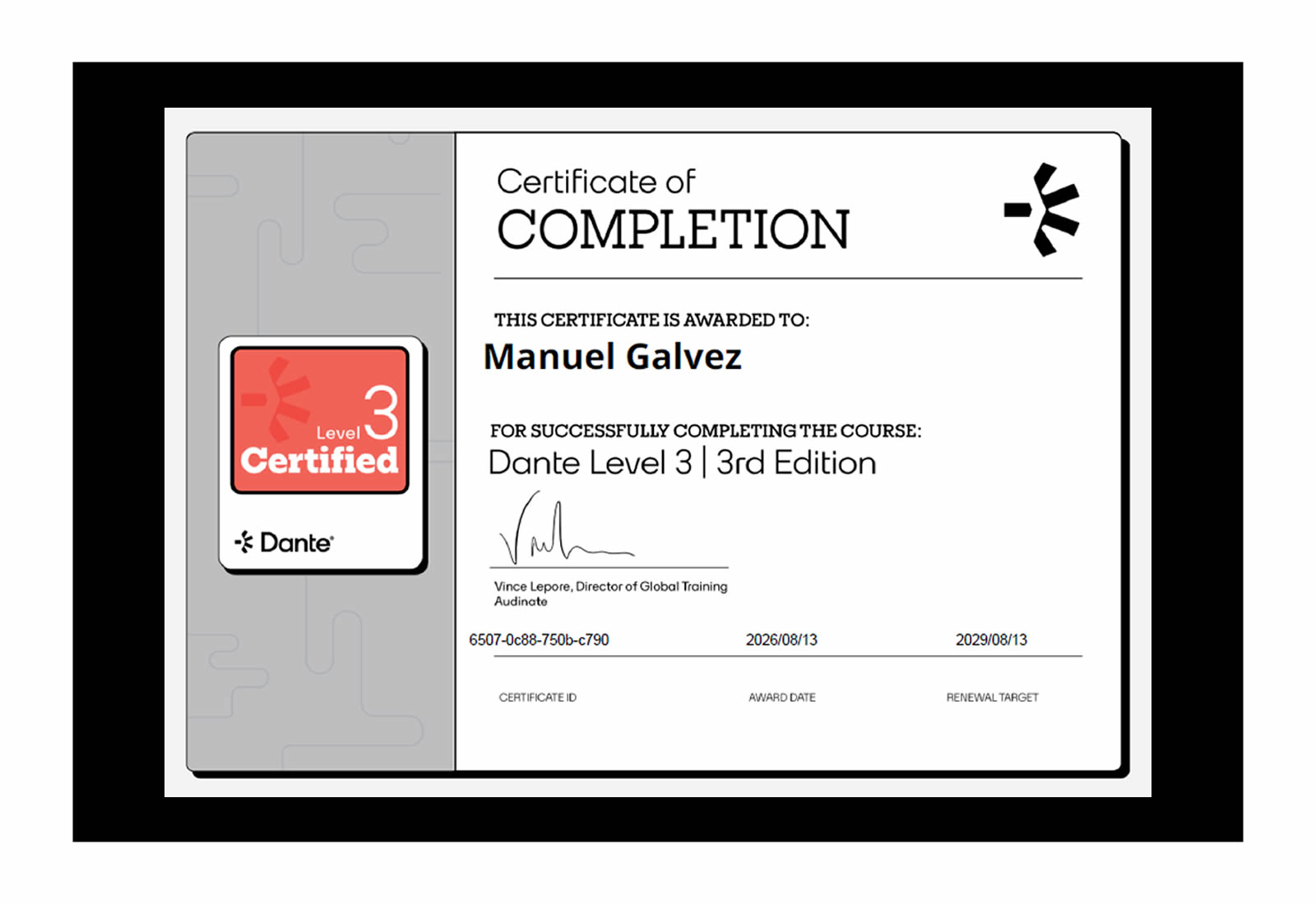 Dante Level 3 - 3rd Edition