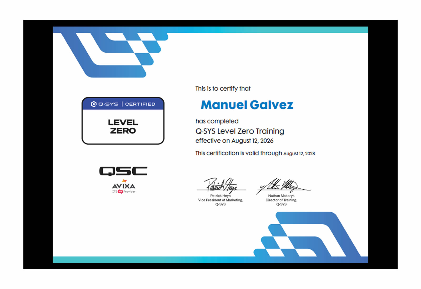 Q-SYS Level Zero Training